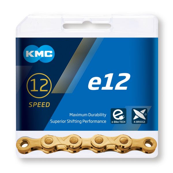 Řetěz KMC E12 Ti-N Gold pro elektrokola, 12 Speed