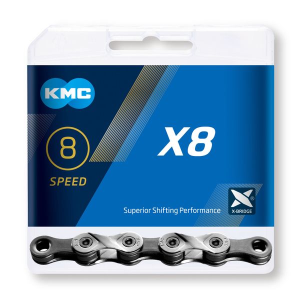 Řetěz KMC X8 Silver / Gray, 8 Speed